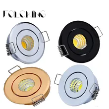 Затемняемый COB мини Светодиодный точечный светильник 5 Вт AC 85-265 в светодиодный потолочный светильник сатиновый никель миниатюрный Крытый открытый потолочный светильник
