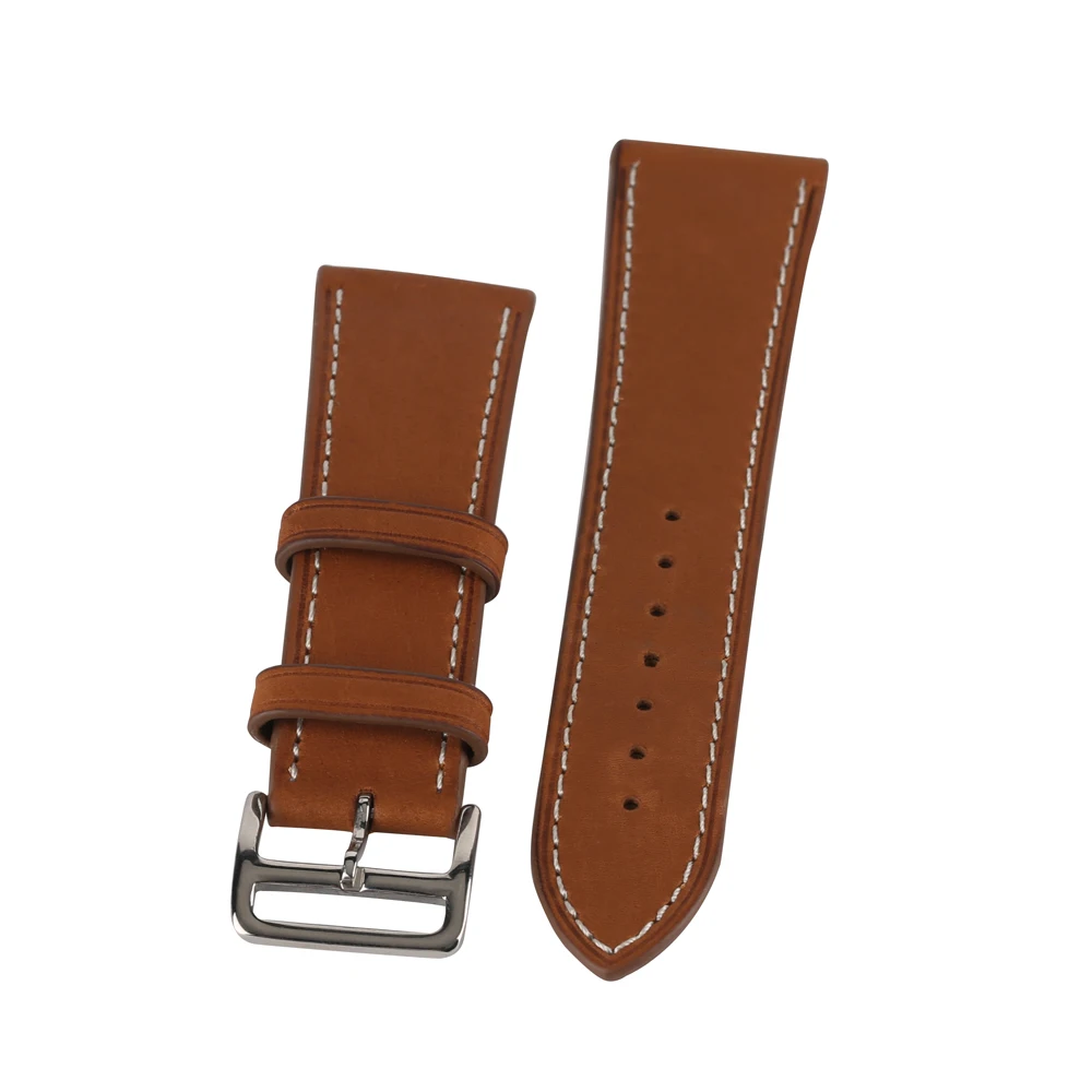 

Brown Color 22mm 24mm Cowhide Genuine Leather Watchband Pin Buckle Men Watches Strap Luxury Replacement Bracelet