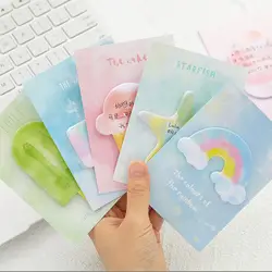 Творческий акварель Бумага memo pad Kawaii клей Stickey Примечания школьные принадлежности для детей подарочная Корейская Канцелярия