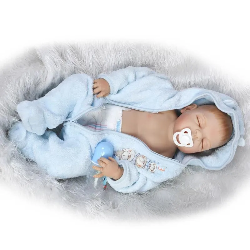 55 см полный силиконовые возрождается детские спальные мальчик игрушки куклы винил новорожденных Bebe Кукла реборн Обувь для девочек bonecas