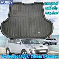 Für Citroen C-Crosser Peugeot 4007 2007-2012 Boot Cargo-Liner Hinten Stamm Matte Boden Teppich Tablett Kappe 2008 2009 2010 2011