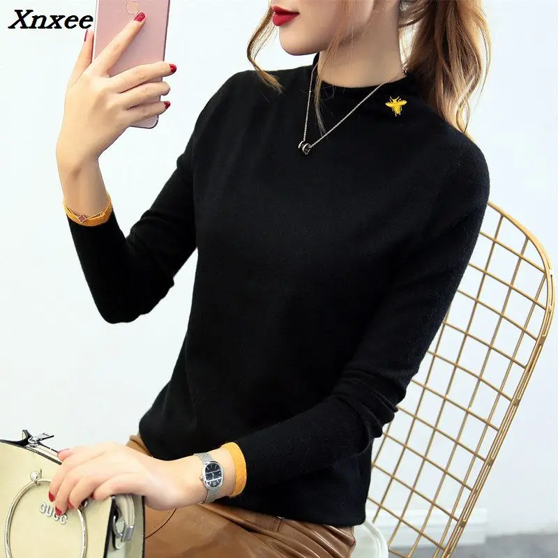 FEMALE SWEATER winter 2018 turtlenecks women's pullover korean sweater female top women round neck sweaters Pullover  turtleneck