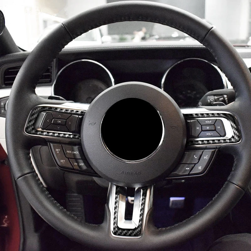 3x углеродного волокна стиль крышка рулевого колеса заменяет для Ford Mustang 16~ 18
