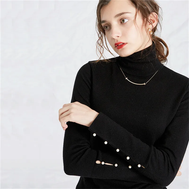 Tricot Col white Mode Couleurs M Manches Black l Mélange grey Chandail Nouvelle En Femmes Polyester Boucle Noir Pull Roulé 4 coffee Laine gwBxpXng