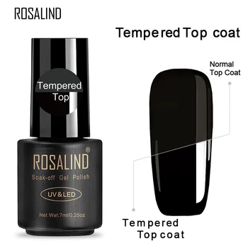 

ROSALIND 7ML Base&Top Gel Nail Polish Semi Permanent Tempered Top Rein Force Gel Rubber For Gel Varnishes Manicure Nail Art