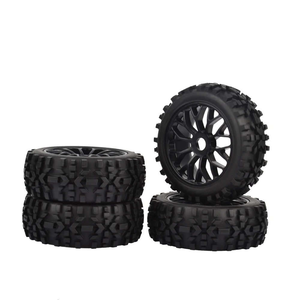 

4pcs 17mm Hub Wheel Rim & Tires Tyre for 1/8 Off-Road RC Car Buggy KYOSHO HPI LOSI HSP