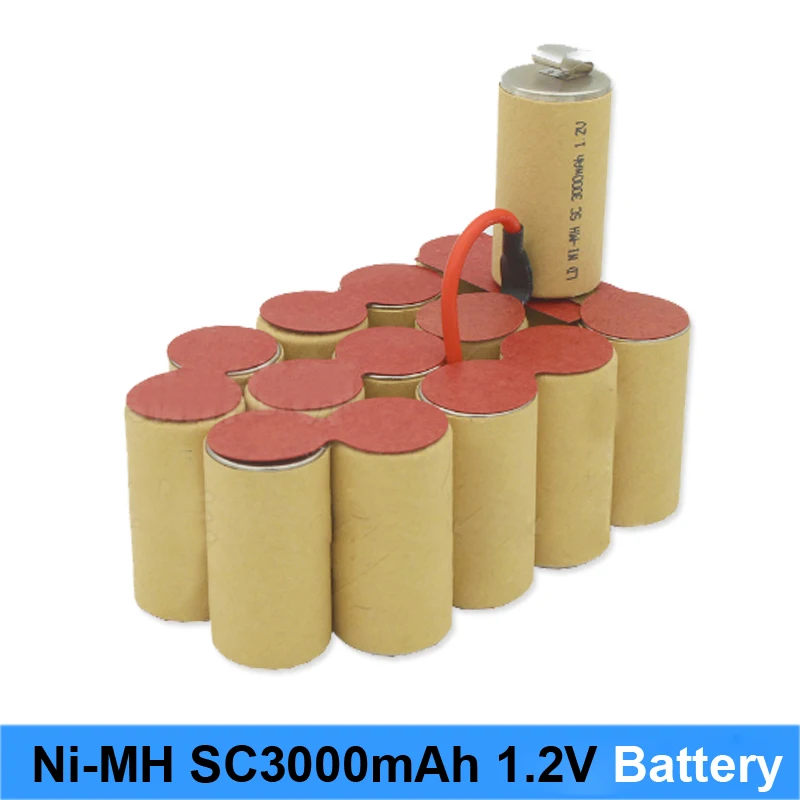 Ni-mh 1,2 v батарея 3000mah sc3000 Пайка для отвертки и пылесоса батарея 1,2 v nimh аккумуляторная батарея 10 шт