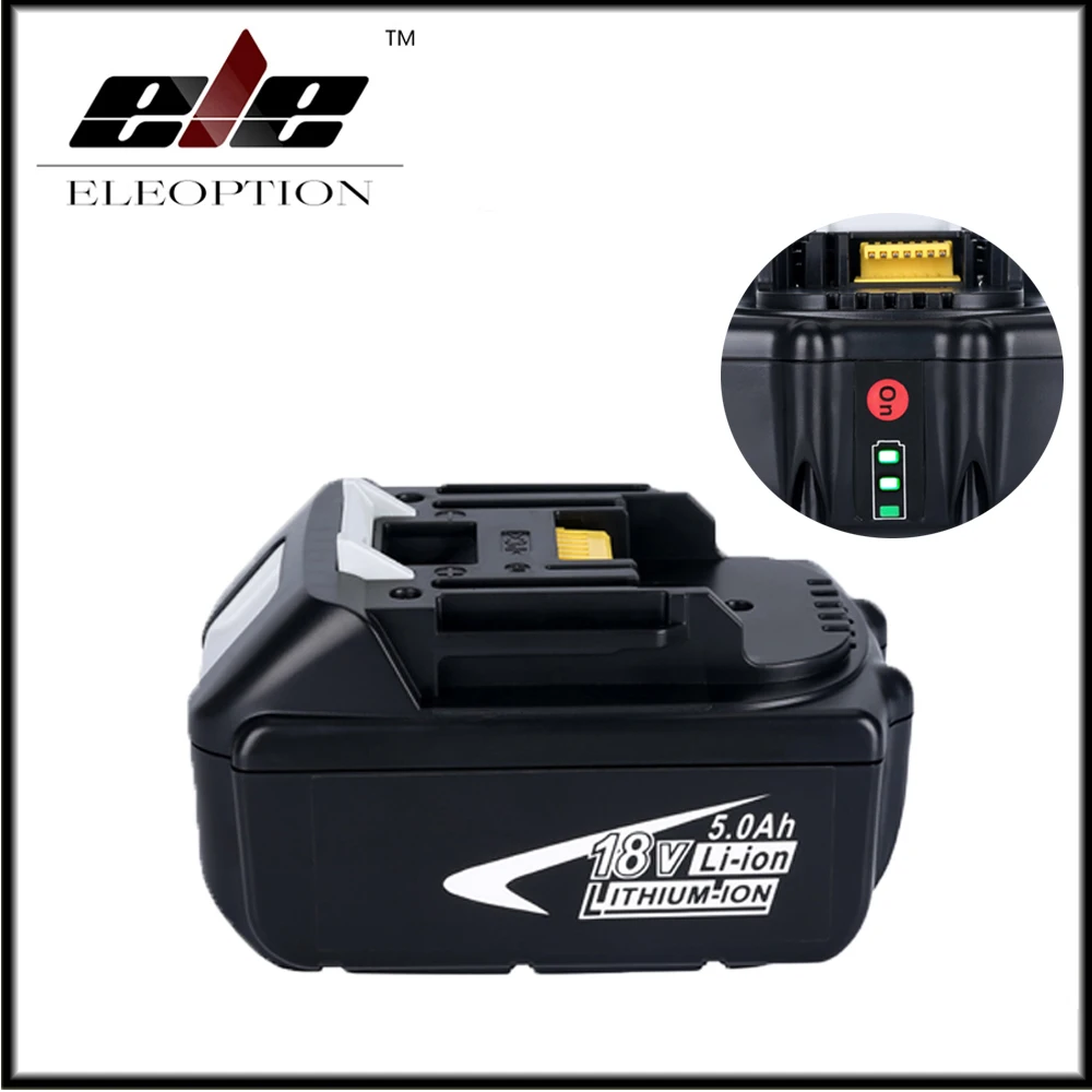 

Eleoption 18V Full 5000mAh Battery with LED Indicator for Makita LXT Lithium-Ion Power Tools 194205-3 BL1830 BL1850 BL1840