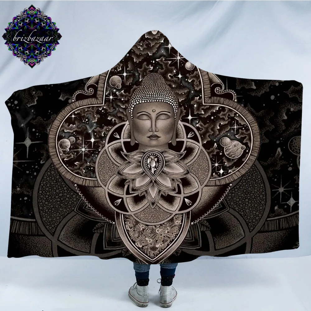Cosmic Nirvana by Brizbazaar Hooded Blanket Buddha Bodhisattva Universe