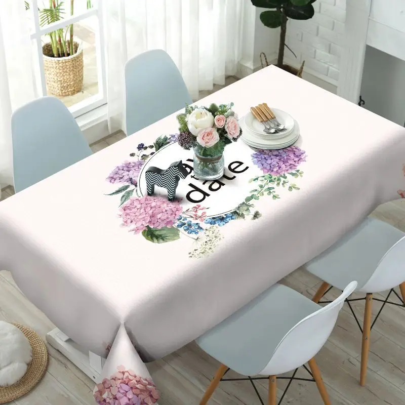 

Customize 3D Tablecloth Europe Carved Flowers Pattern Waterproof cloth Thicken Rectangular Wedding table cloth Home Textiles