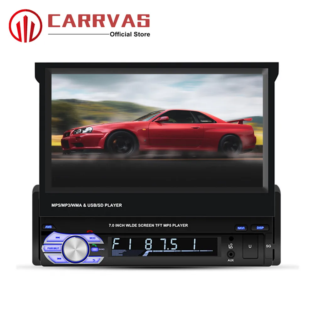 CARRVAS 1 Din Android автомобильный стерео музыкальный плеер 7 дюймов четырехъядерный