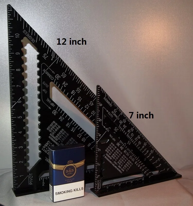 7 дюймов/12 дюймов алюминиевый сплав деревообрабатывающий квадрат, направляющий измерительный инструмент, деревообрабатывающая линейка