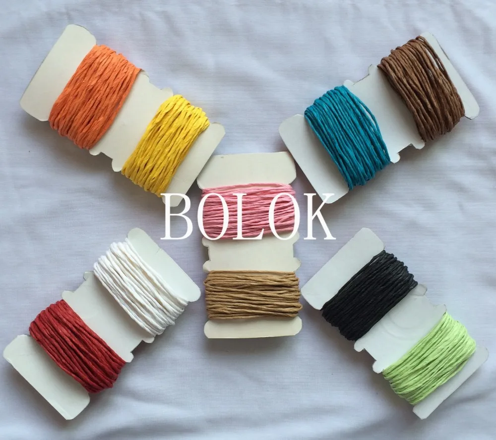 

2packs/lot (40meters) 10mix color paper cords twisted paper string, paper raffia rope for DIY Craft gift Packing