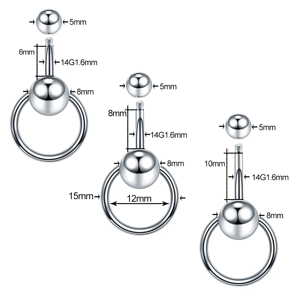 1 шт. хирургическая сталь пирсинг Серебряный шар пупка кольца серьга-гвоздик для пупка фиксатор пирсинг Ombligo сексуальные женские ювелирные изделия 14 г