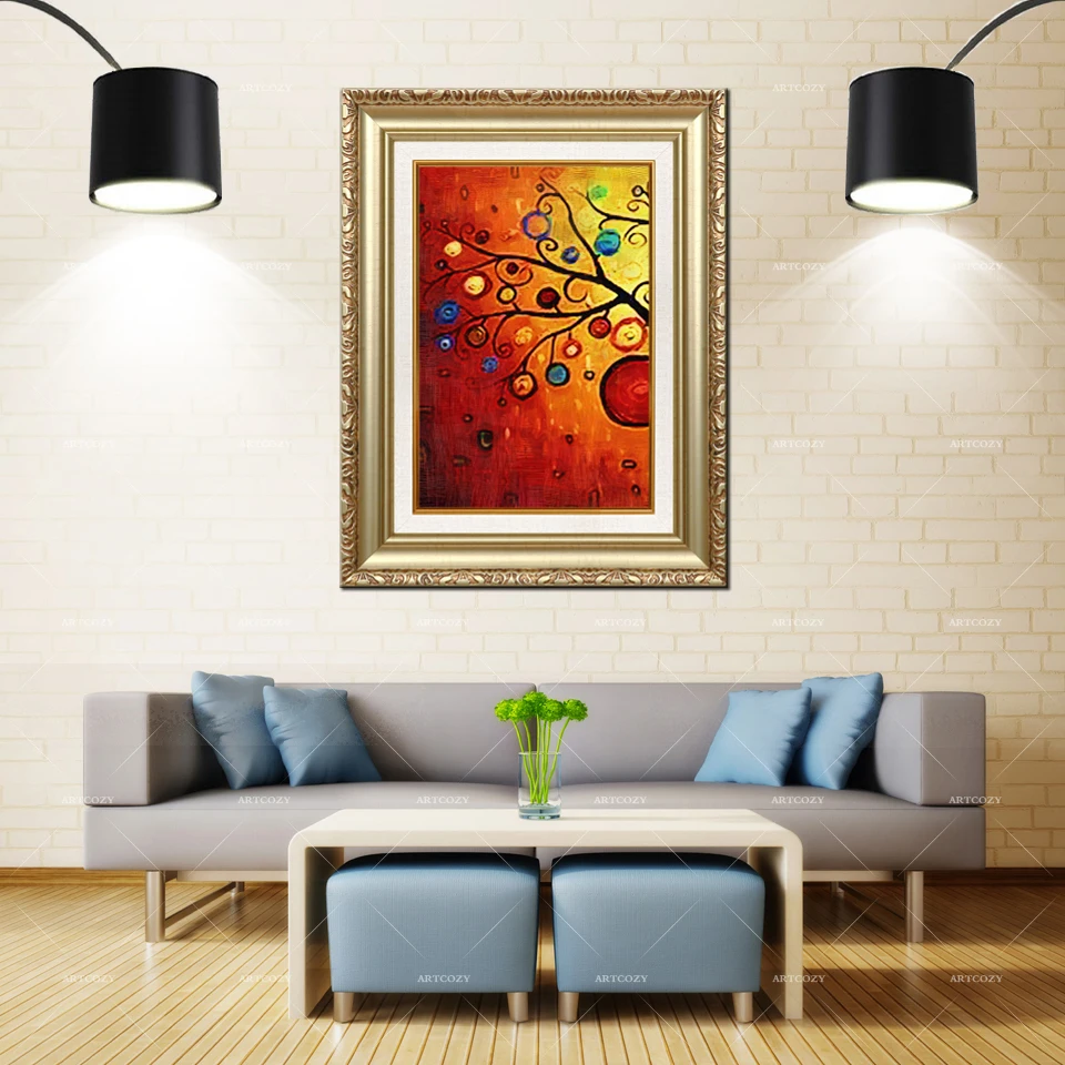 Artcozy Golden Frame Abstract peinture art nouveau Waterproof Canvas Painting Artcozy Golden Frame Abstract peinture art nouveau Waterproof Canvas Painting