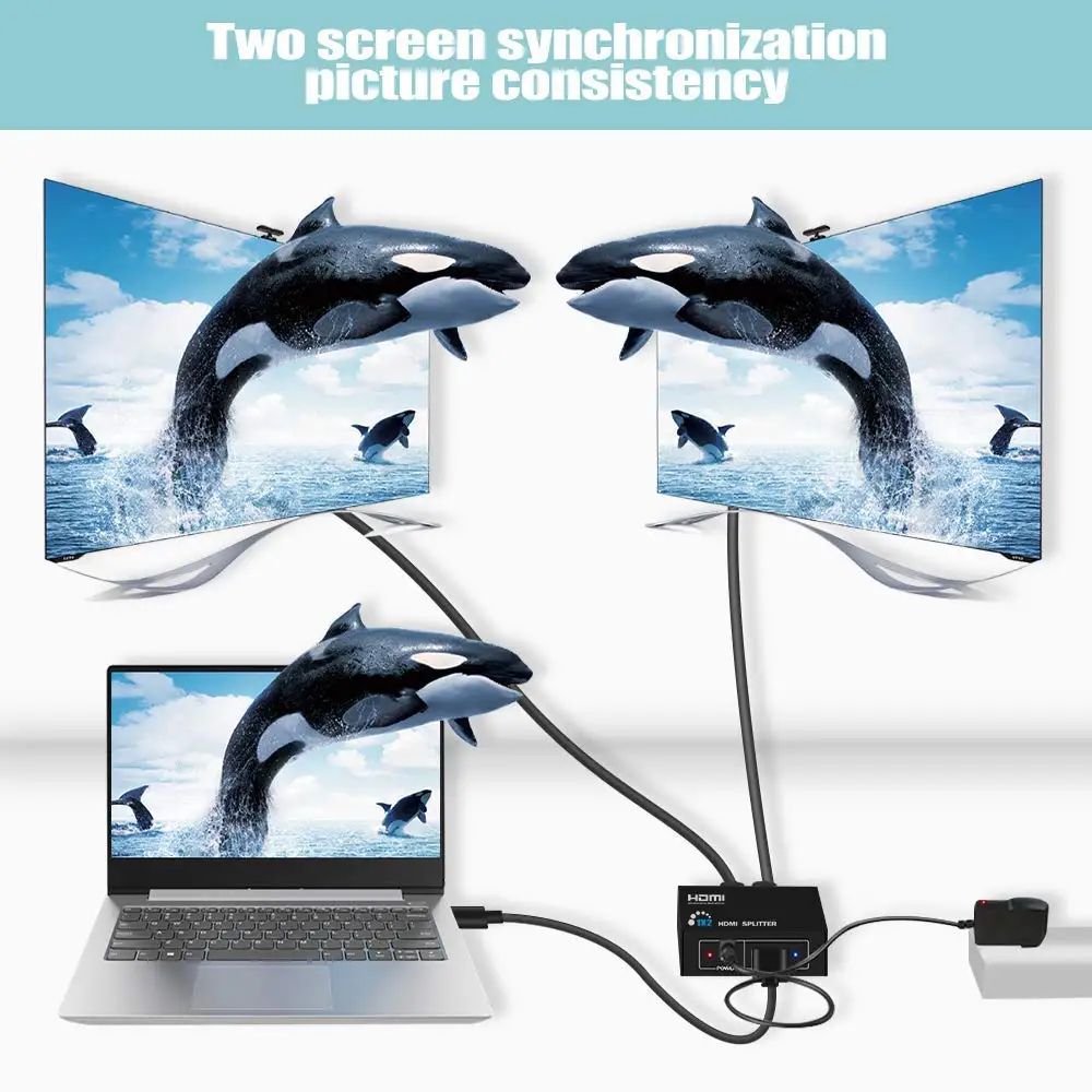 HDMI сплиттер 1080P 1 вход 2 выхода коробка устройство к монитор адаптер для HDTV