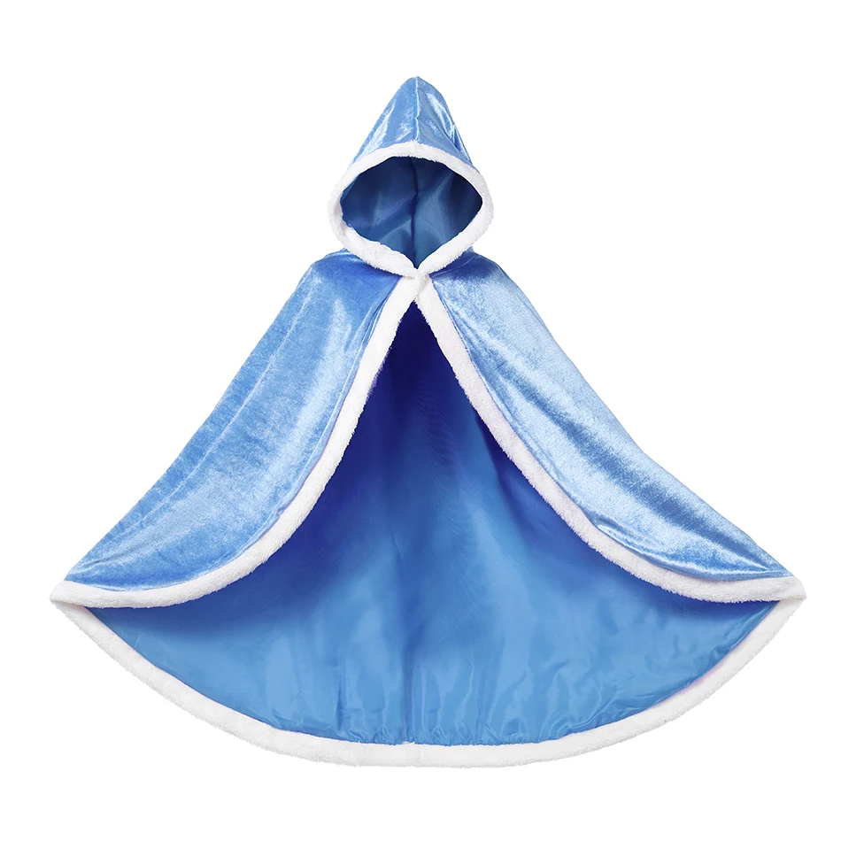 Traje de Halloween Fantasia dos Desenhos Meninas Princesa Manto Falso Veludo Capa Cosplay Animados Elsa Belle Rapunzel Crianças Quente Cabolsa Capes 3 de Halloween Cosplay Fantasia Dos Desenhos Animados