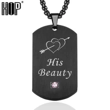 

Valentines Gift Her Beast His Beauty Men Women Lover Pendant Necklace 316L Stainless Steel Heart Necklaces Fashion Jewelry