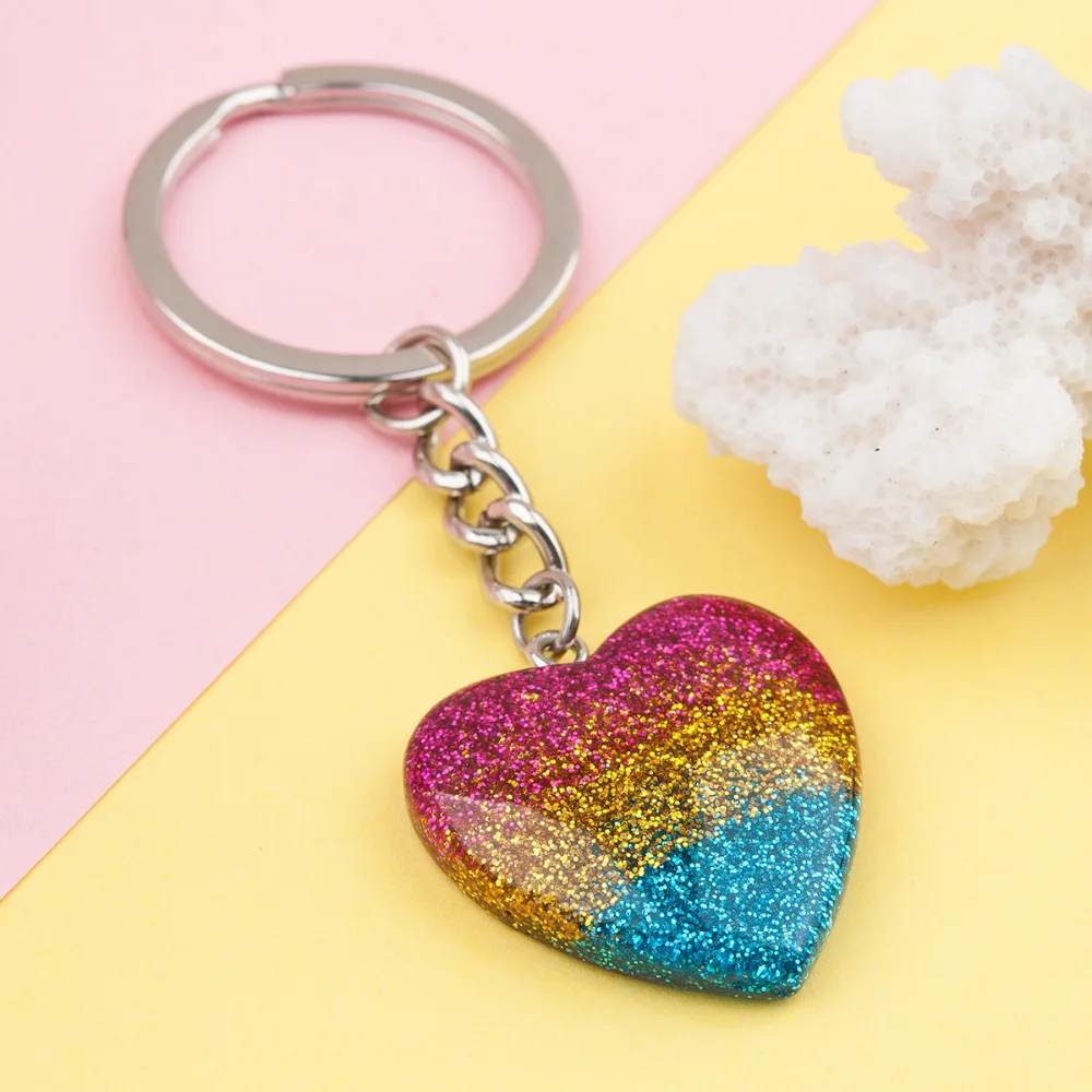 Doreen Box полимерный брелок и брелок сердце многоцветные блестящие Брелки Новая мода милый романтический 8 см х 3 см, 1 штука