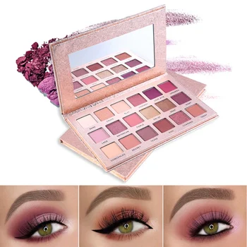 

Droppingship Glitter Eyeshadow Palette Smoky Brighten Long-lasting Eye shadow Make up Palette 18 Colors