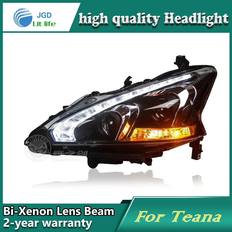 

high quality Car Styling case for Nissan Teana 2013 Headlights LED Headlight DRL Lens Double Beam HID Xenon Car Accessories