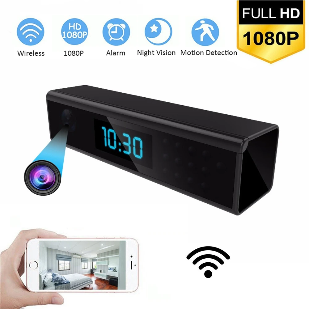WiFi камера IP настольные часы мини HD 1080P видеокамера будильник Настройка ночного