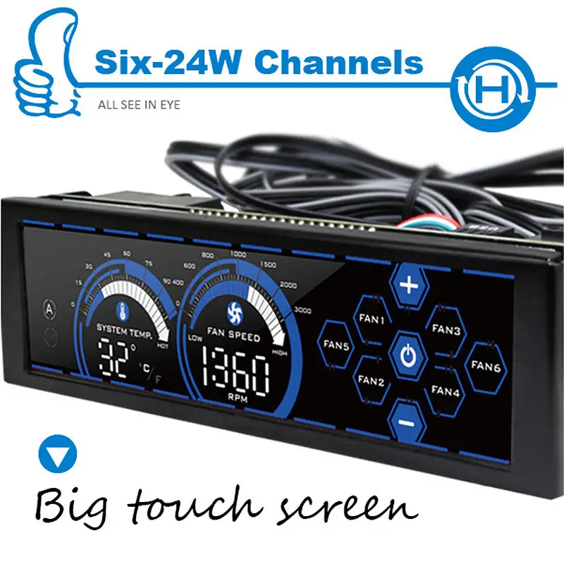 ALSEYE A 100L B 6 Channel Computer Fan Controller Fan Speed Controller Gaming Fan 5 25