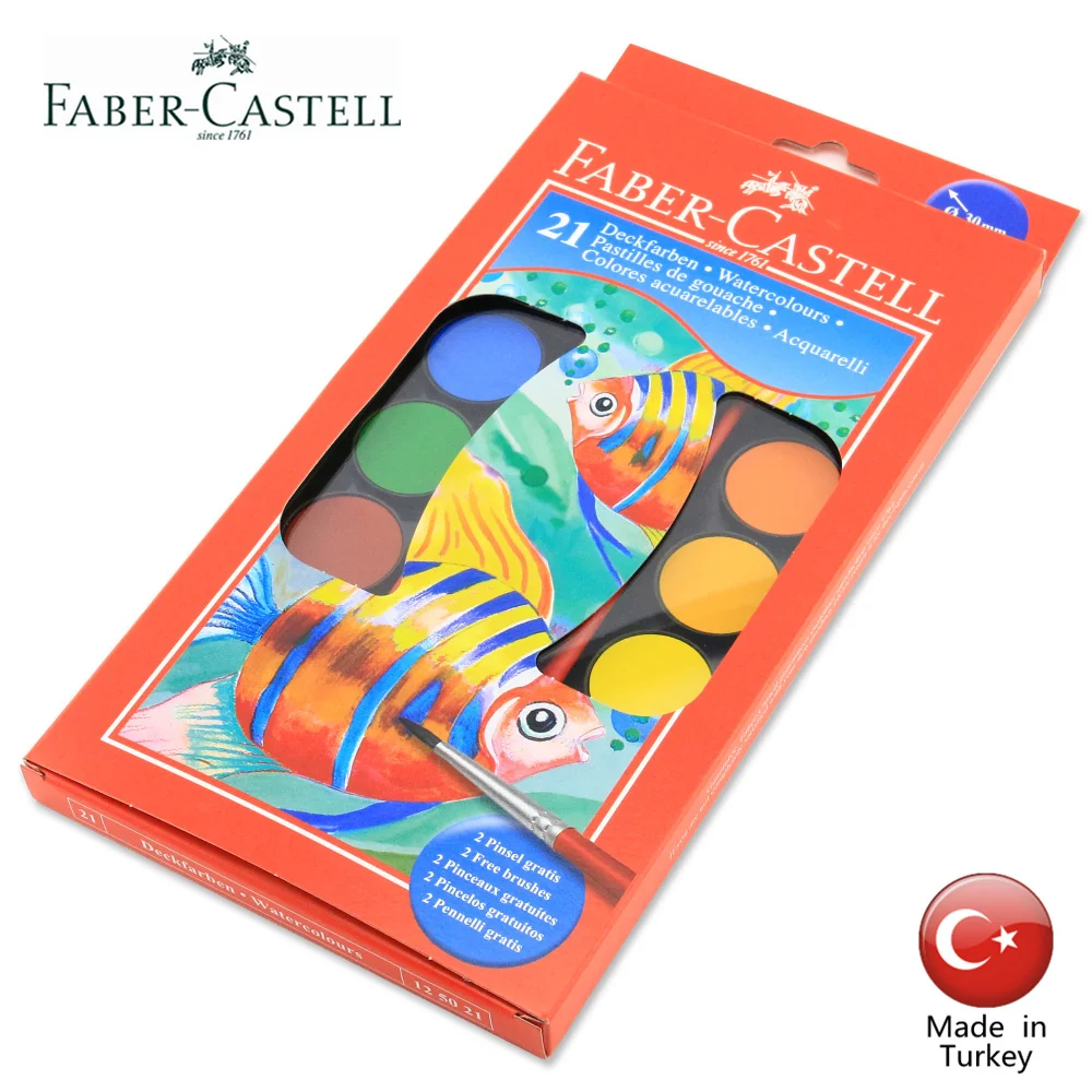 Faber Castell Профессиональный живописец 21 цветных акварельных красок однотонные отправить кисть