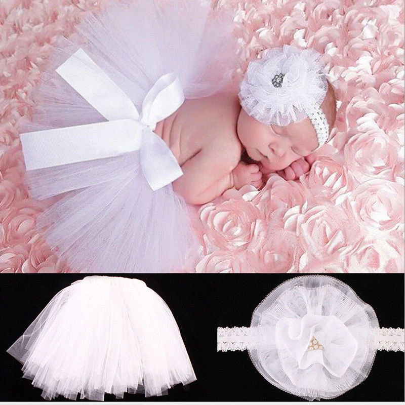 Одежда для маленьких девочек, комплект из 2 предметов симпатичный малыш новорожденных для маленьких девочек красочные юбка-пачка+ повязка на голову наряд для фотосессий костюм модная одежда