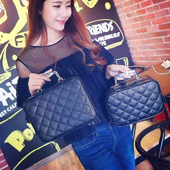 

2019 New PU Leather Women Cosmetic Bag Fashion Portable travel organizer Case Big capacity Female Makeup Storage Box 2 Size
