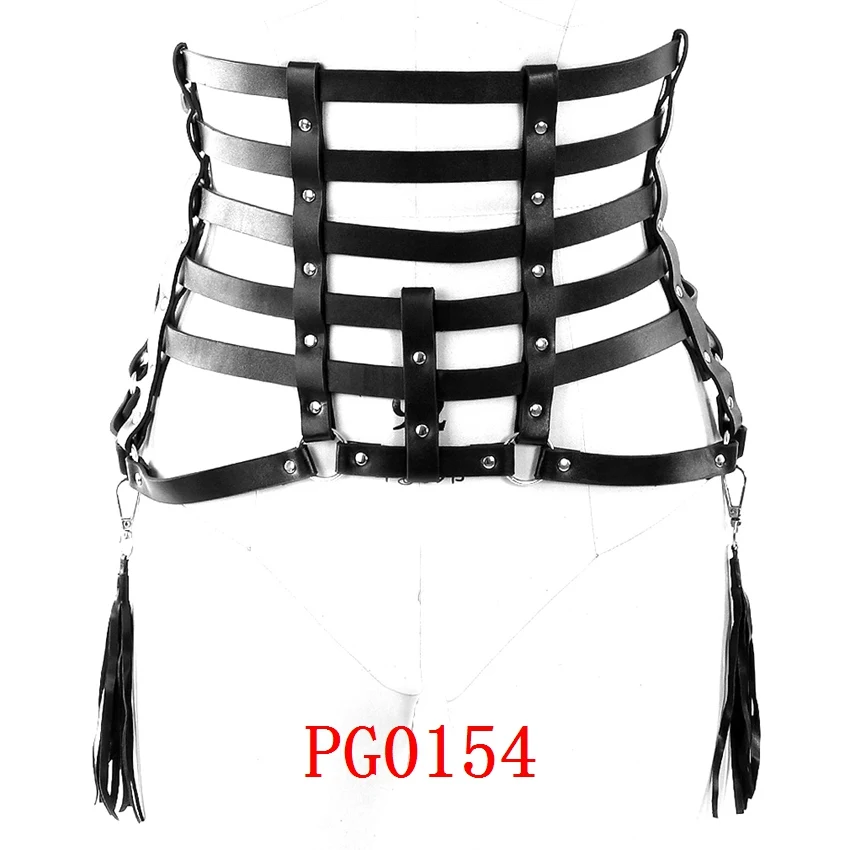 Leather Harness Stockings High Garter Belt for Women Black Sexy Bondage Shorts Plus Size punk goth Festiva Club Party Dance