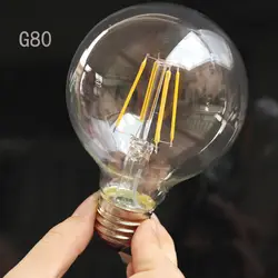 Edison Винтаж Стиль LED 4 Вт g80 ламп накаливания AC110V или 220 В