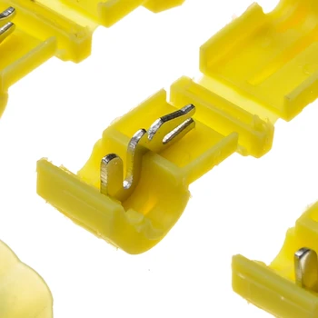 

100Pcs Insulated Electrical Connectors Combo Yellow Quick Splice Wire Terminals T-Tap/Male 12-10 AWG