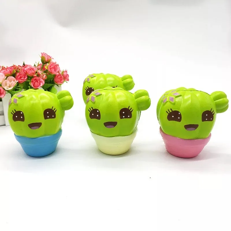 Fun Squishies Cactus Scented Squeeze Healing Squishy Slow Rising Soft Stress Relief Toys Phone Straps Keychain Gift Craft Decors (2)