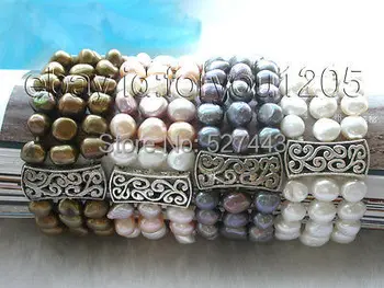 

Wholesale 320216>Wholesale 4pieces 9mm Natural Baroque Pearl Bracelet