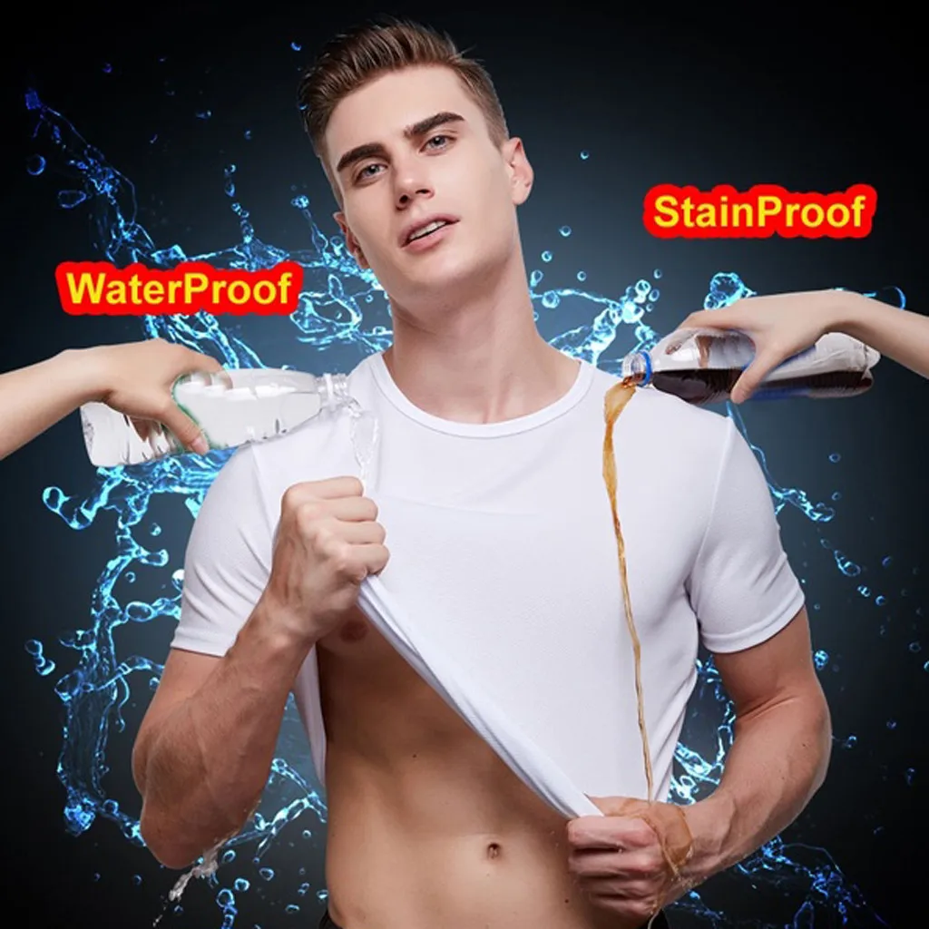 Waterproof men's T-shirt creative water anti-fouling breathable anti-fouling quick-drying shirt short-sleeved T-shirt male