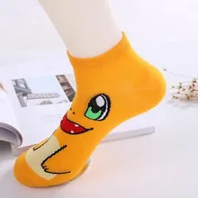 1 пара/лот в Корейском стиле женские повседневные хлопковые Пикачу Носки Женские Симпатичные животные Пикачу короткие носки Универсальный Размер