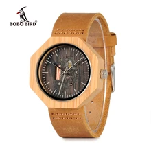 Bobo bird i09 bambou bois montres pour femmes unique frais octogonale Bambou Cas Japonais 2035 Mouvement Quartz Montres en Cadeau boîte