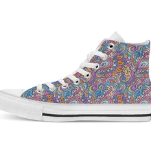 Новая дизайнерская парусиновая обувь с абстрактным узором; повседневная обувь на плоской подошве; Прямая