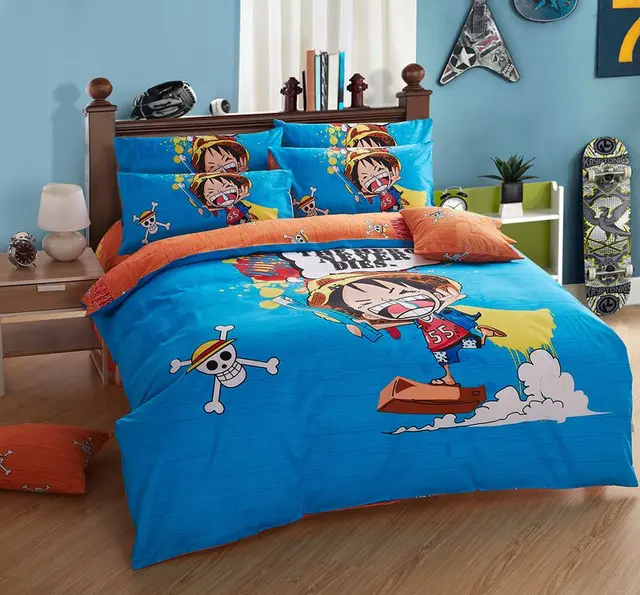 100 Cotton ONE PIECE anime bedding sets 3D duvet cover 3pcs twin size