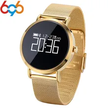 696 Bluetooth CV08 умные наручные часы браслет 0,95 дюймов OLED сенсорный экран для iPhone Android с металлическим ремешком