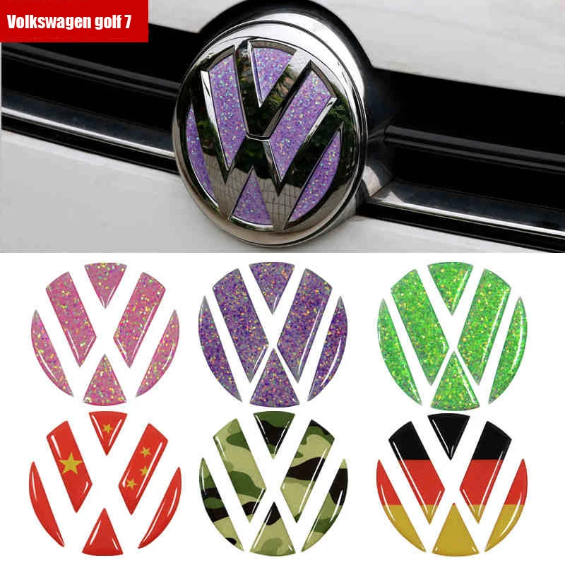 2 pcs car emblem sticker FIT FOR Volkswagen VW Golf 7  golf 7 Rear logo and Front logo car logo decoration sticker