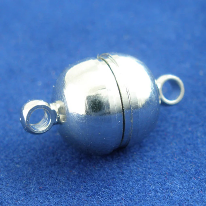 

DoreenBeads Magnetic Hematite Magnetic Clasps Ball Silver Tone 16.0mm( 5/8") x 10.0mm( 3/8"), 1 Set 2016 new