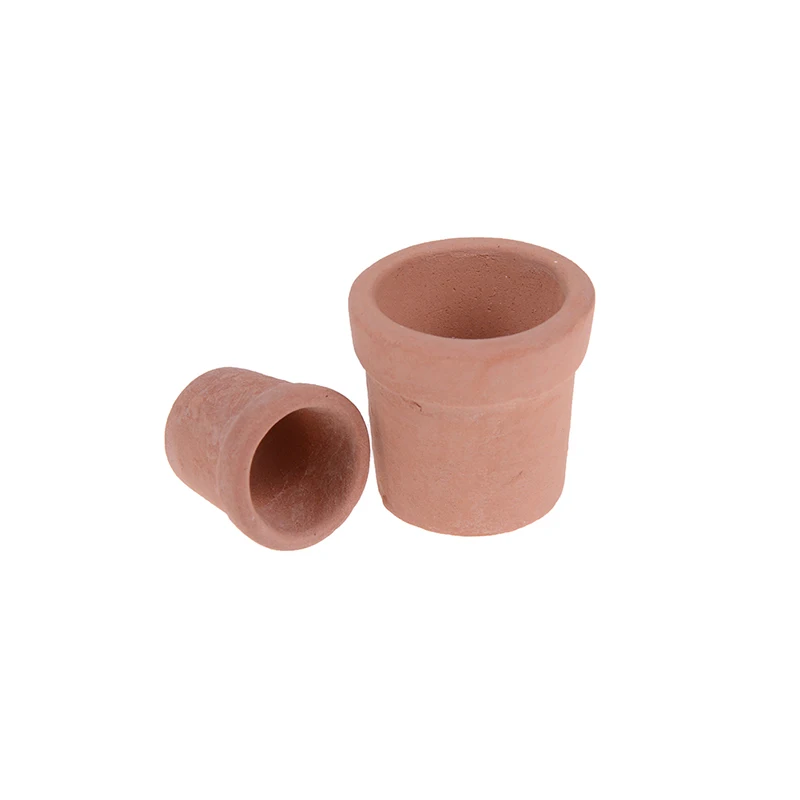 12pcs/lot Red Clay Flowerpot Simulation Garden Flower Pot Model Toy For Dollhouse Miniature Doll Houses Accessories 1/12 6