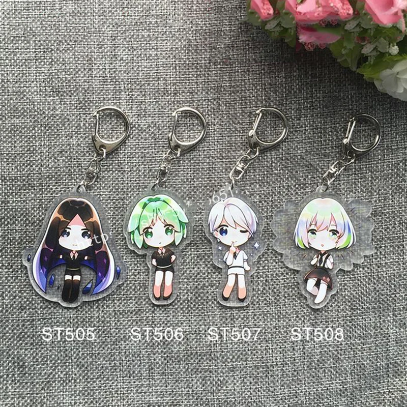 

1pcs Land of the Lustrous Bort Phosphophyllite Morganite Houseki no Kuni Portachiavi Pendant Keyring Pendant Gift Keychain