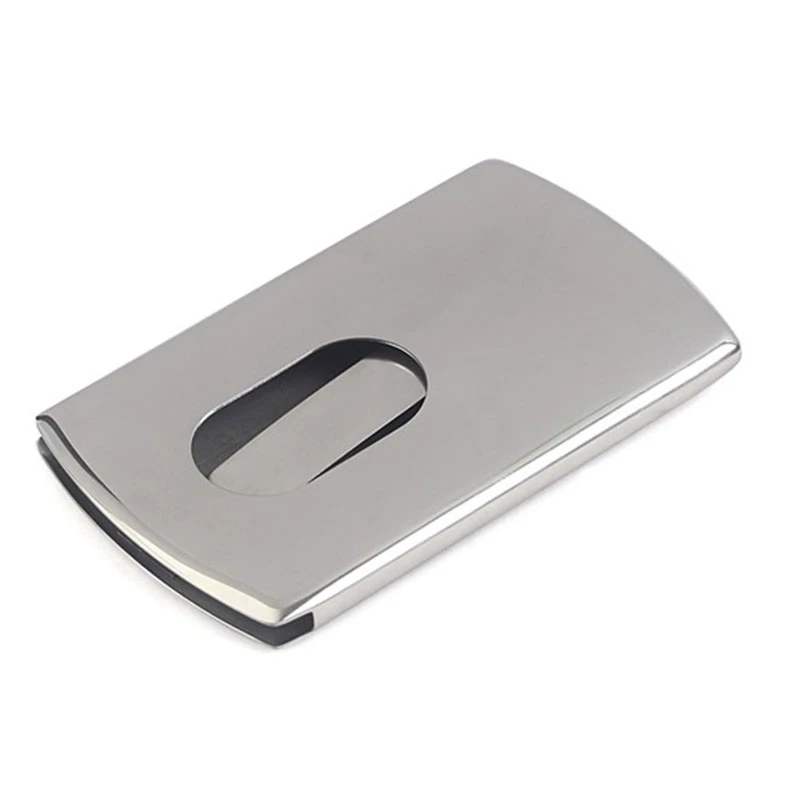 Business Card Holder Women Vogue Thumb Slide Out Stainless Steel Pocket Id Credit Card Holder Case Men New Card Id Holders Aliexpress