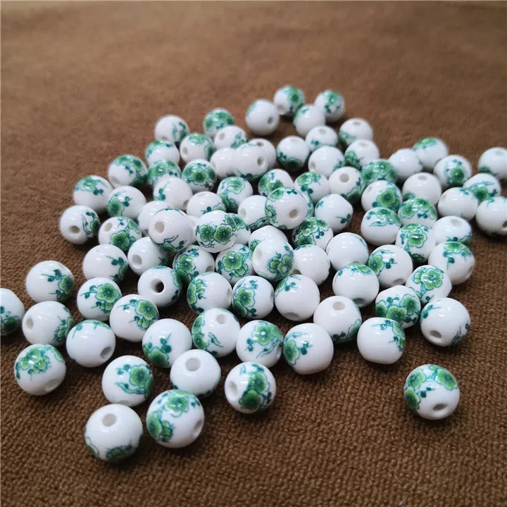 10   30pcs Ceramic Beads Diy Bracelet Necklace Jewelry Making 8mm Chinese Style Blue And White Porcelain Beads Hand Made Accessories