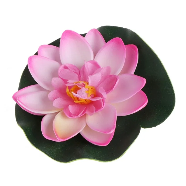 Искусственные плавающие цветы лотоса водяная Лилия растения садовый бак пруд Декор - Color: Pink