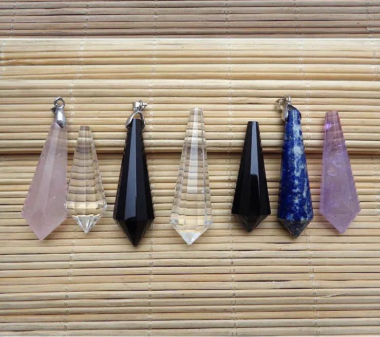 Natural quartz crystal stones wand point Spirit pendulum for healing stones (7)