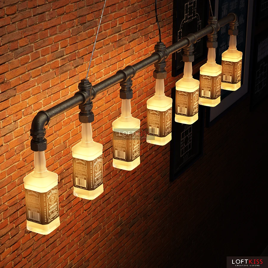Jack Daniels Chandelier Design Ideas Jack Daniels Bottle Chandelier Lighting Water Pipe Vintage Bar Decorative Lights Fixture Beer In Chandeliers From